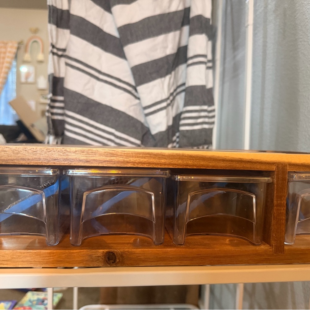 Wooden Organizer with Clear Drawers